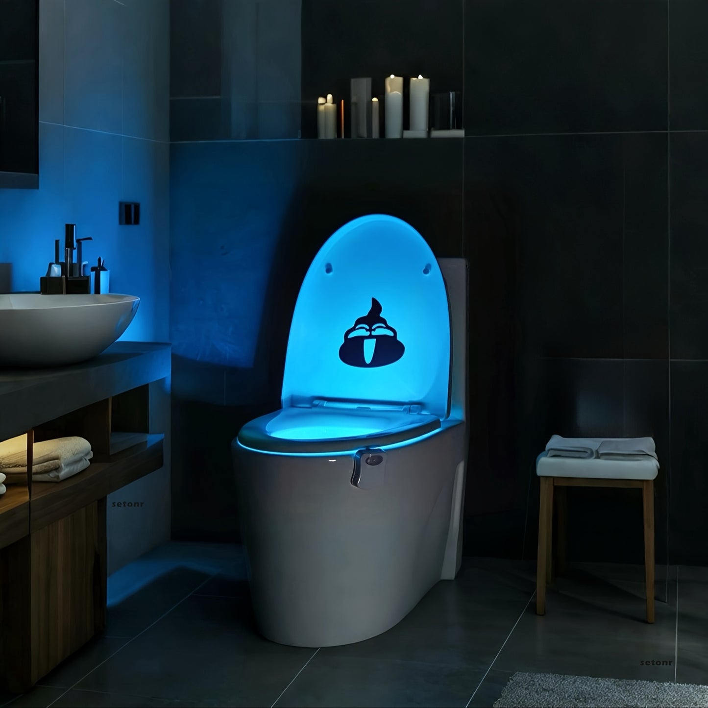 Toiletten Licht, WC-Licht, Bewegungssensor, 16 verschiedene Farben, WC Nachtlicht