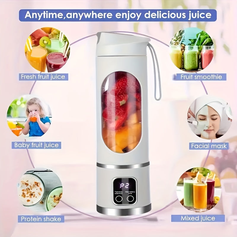 USB Charging Portable Cordless Blender and Handheld Juicer - Easy to Clean, Perfect for Smoothies & Fresh Fruit Drinks, 10.14oz. to 16.91oz Capacity with Digital Display Screen – Ideal for Home Office Travel Outdoor Mini Sh