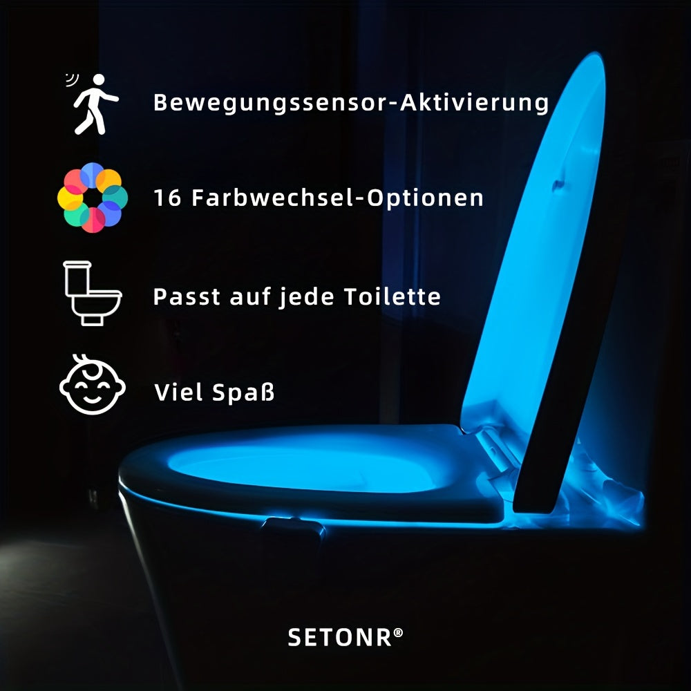 Toiletten Licht, WC-Licht, Bewegungssensor, 16 verschiedene Farben, WC Nachtlicht
