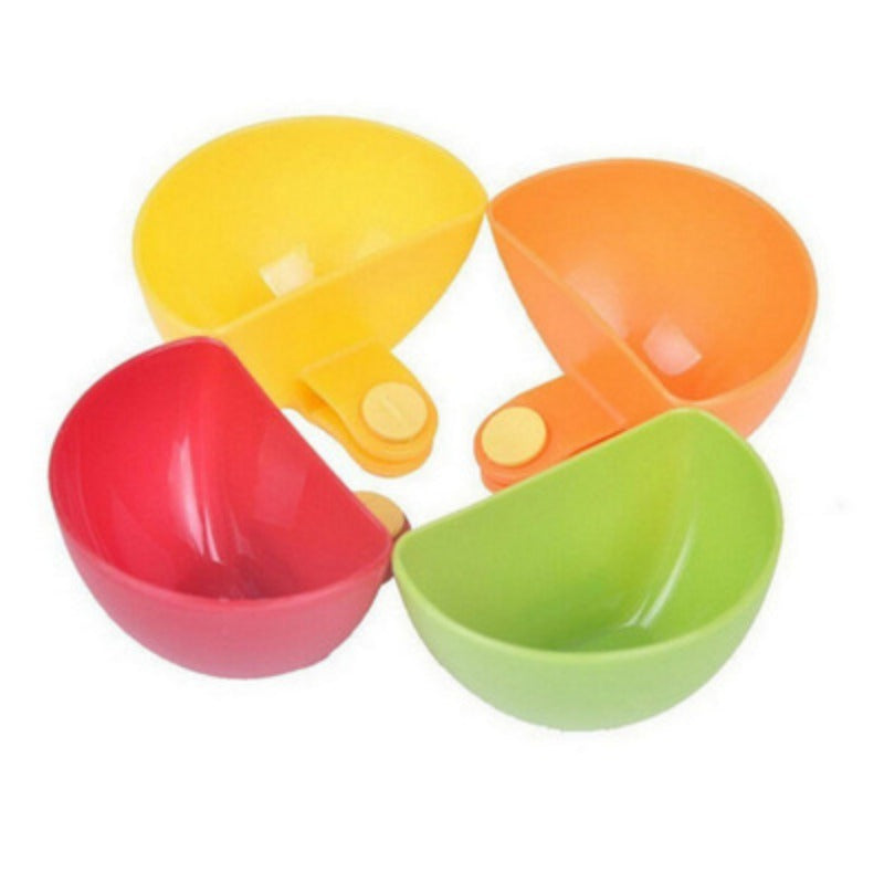 4pcs Colorful Plastic Dip Clip Bowl Plate Holders - Vibrant Green, Pink, Orange & Yellow - Durable PP Material, Dishwasher Safe, Perfect for Chips, Sauces, Veggies & Outdoor Gatherings