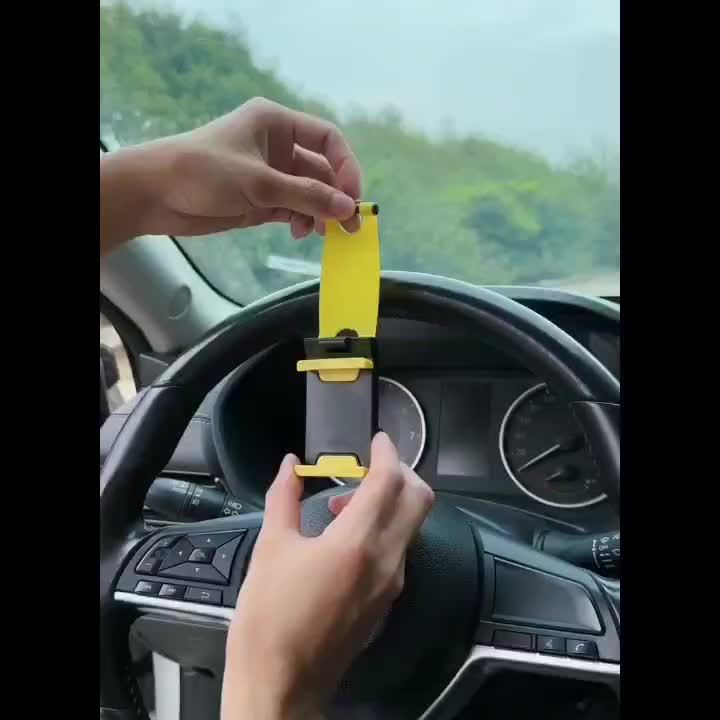 Universal Car Phone Holder, Plastic Steering Wheel Mount, Mobile-Phone Stand Support, Bike Clip Mount, Durable and Easy to Use