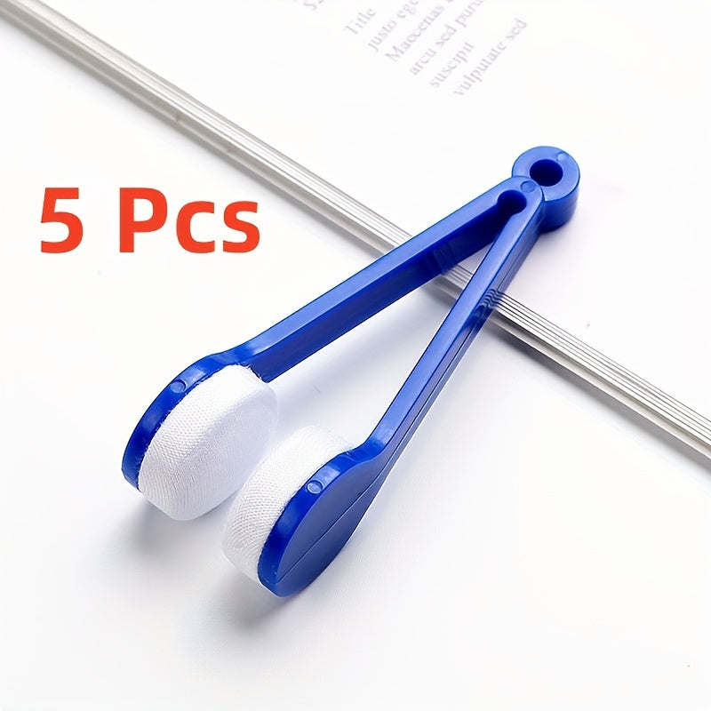 CrystalClear 5pcs Eyeglass Cleaning Kit - Portable Travel Set with Microfiber Cloths & Dual-Sided Brushes, Keep Your Glasses Spotless Anytime, Anywhere