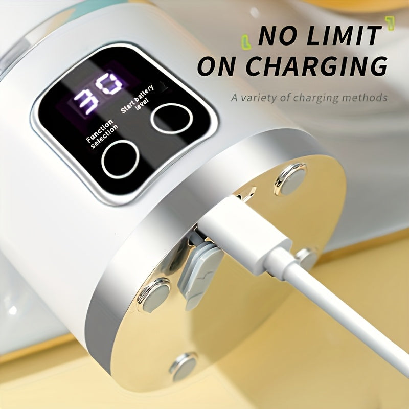 USB Charging Portable Cordless Blender and Handheld Juicer - Easy to Clean, Perfect for Smoothies & Fresh Fruit Drinks, 10.14oz. to 16.91oz Capacity with Digital Display Screen – Ideal for Home Office Travel Outdoor Mini Sh