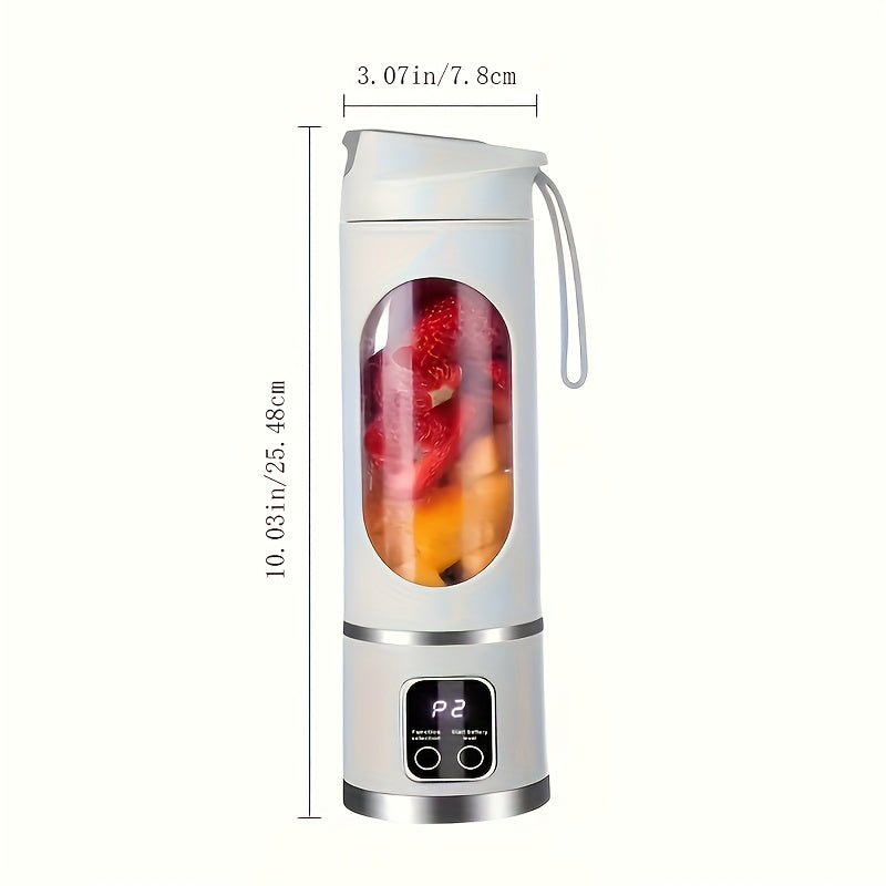 USB Charging Portable Cordless Blender and Handheld Juicer - Easy to Clean, Perfect for Smoothies & Fresh Fruit Drinks, 10.14oz. to 16.91oz Capacity with Digital Display Screen – Ideal for Home Office Travel Outdoor Mini Sh