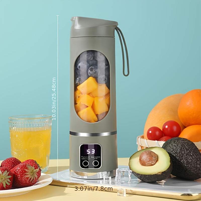 USB Charging Portable Cordless Blender and Handheld Juicer - Easy to Clean, Perfect for Smoothies & Fresh Fruit Drinks, 10.14oz. to 16.91oz Capacity with Digital Display Screen – Ideal for Home Office Travel Outdoor Mini Sh