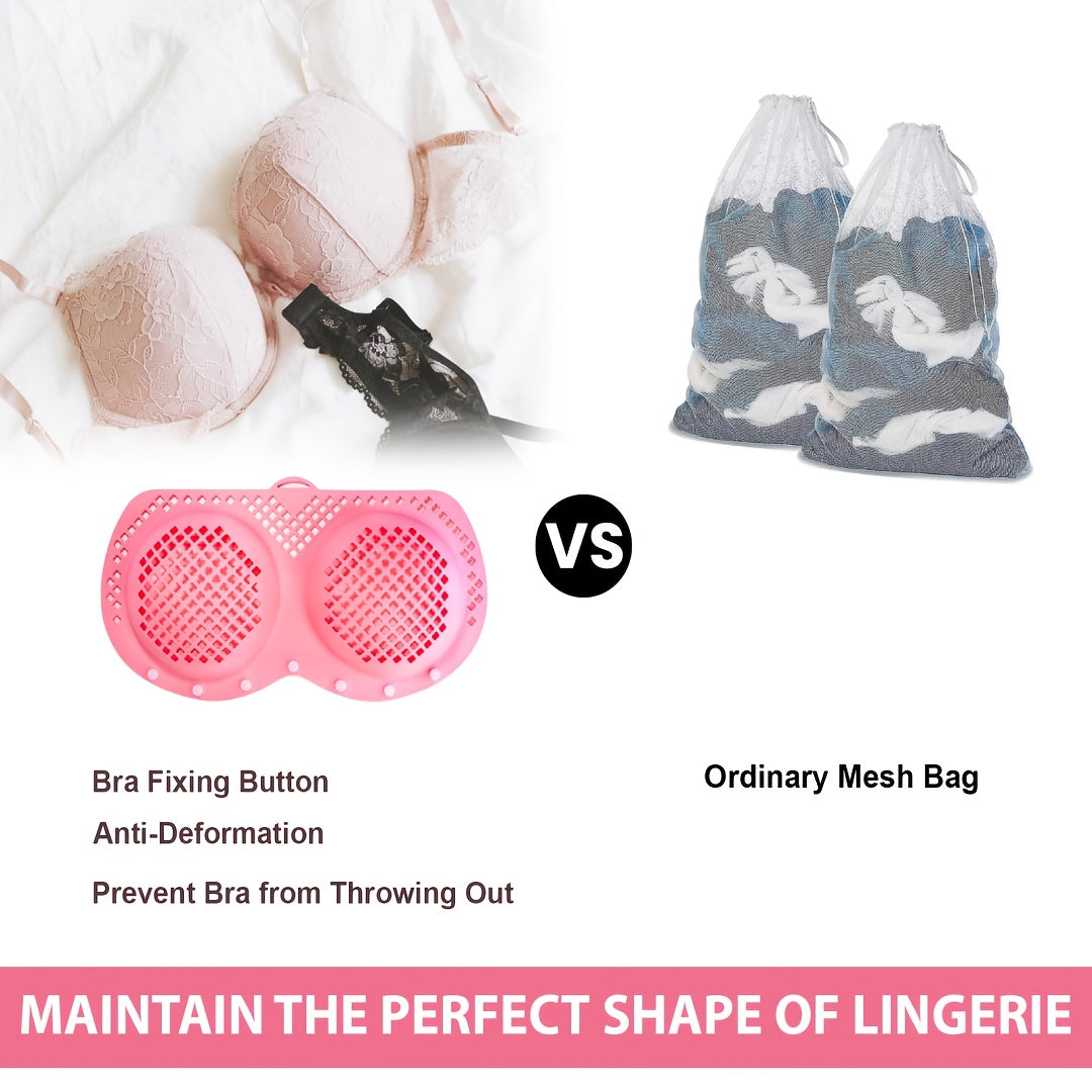 3-in-1 Luxury Bra Laundry Organizer - XXL Silicone Wash Bag with Locking Snap Closure, Prevents Stretching & Tangling, Fits 5 Bras & Swimsuits, Quick-Dry Fabric, Non-Toxic Material, Travel Essential, Multi-Purpose Use, Laundr