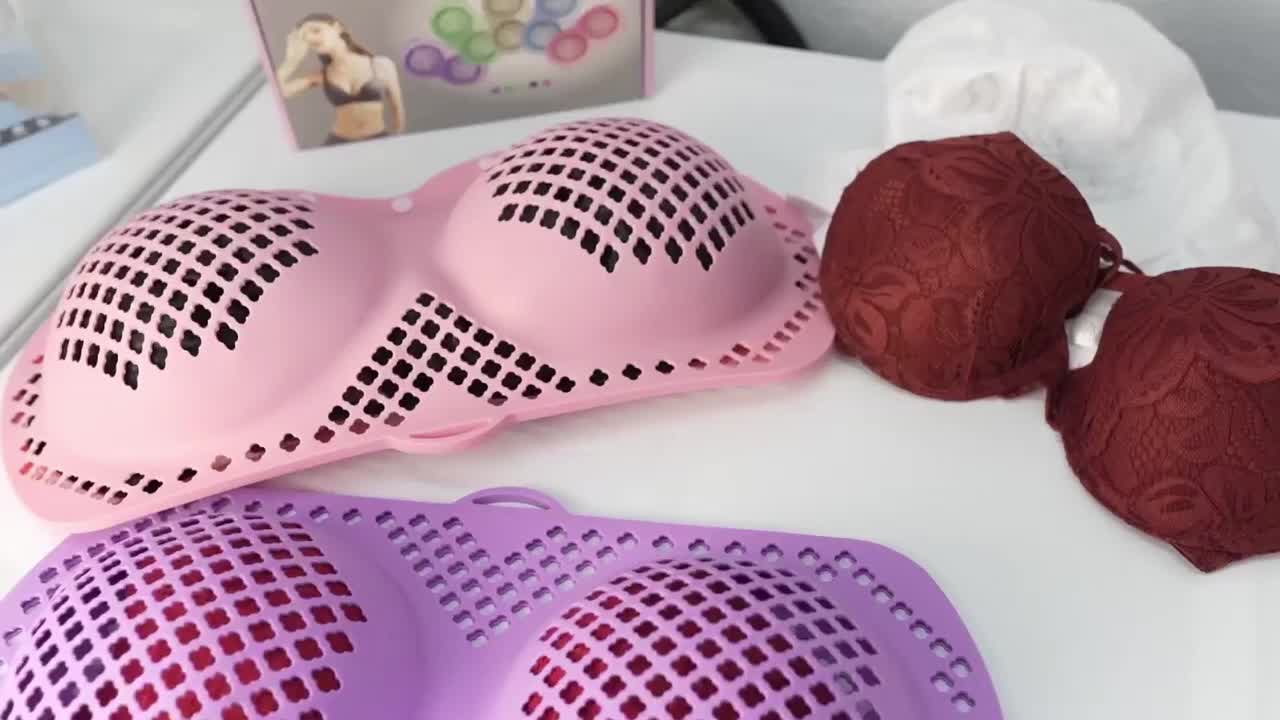 3-in-1 Luxury Bra Laundry Organizer - XXL Silicone Wash Bag with Locking Snap Closure, Prevents Stretching & Tangling, Fits 5 Bras & Swimsuits, Quick-Dry Fabric, Non-Toxic Material, Travel Essential, Multi-Purpose Use, Laundr