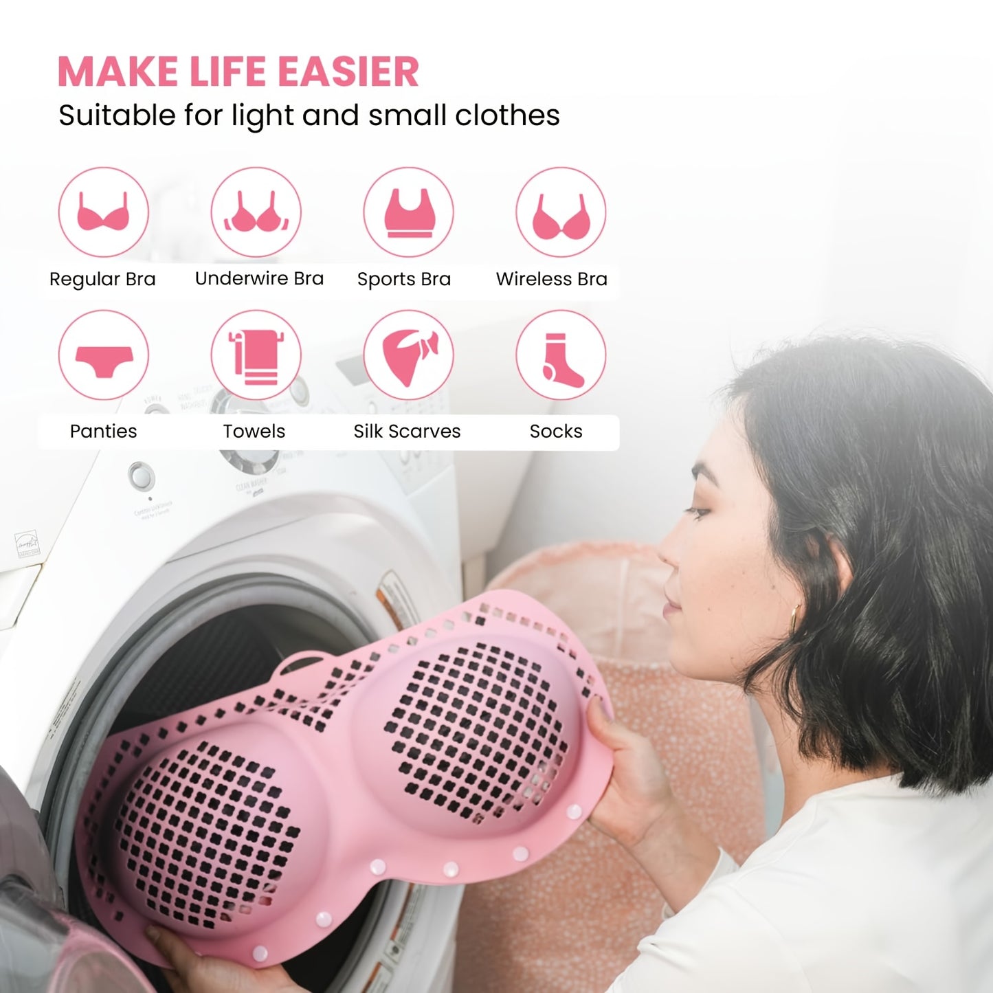 3-in-1 Luxury Bra Laundry Organizer - XXL Silicone Wash Bag with Locking Snap Closure, Prevents Stretching & Tangling, Fits 5 Bras & Swimsuits, Quick-Dry Fabric, Non-Toxic Material, Travel Essential, Multi-Purpose Use, Laundr