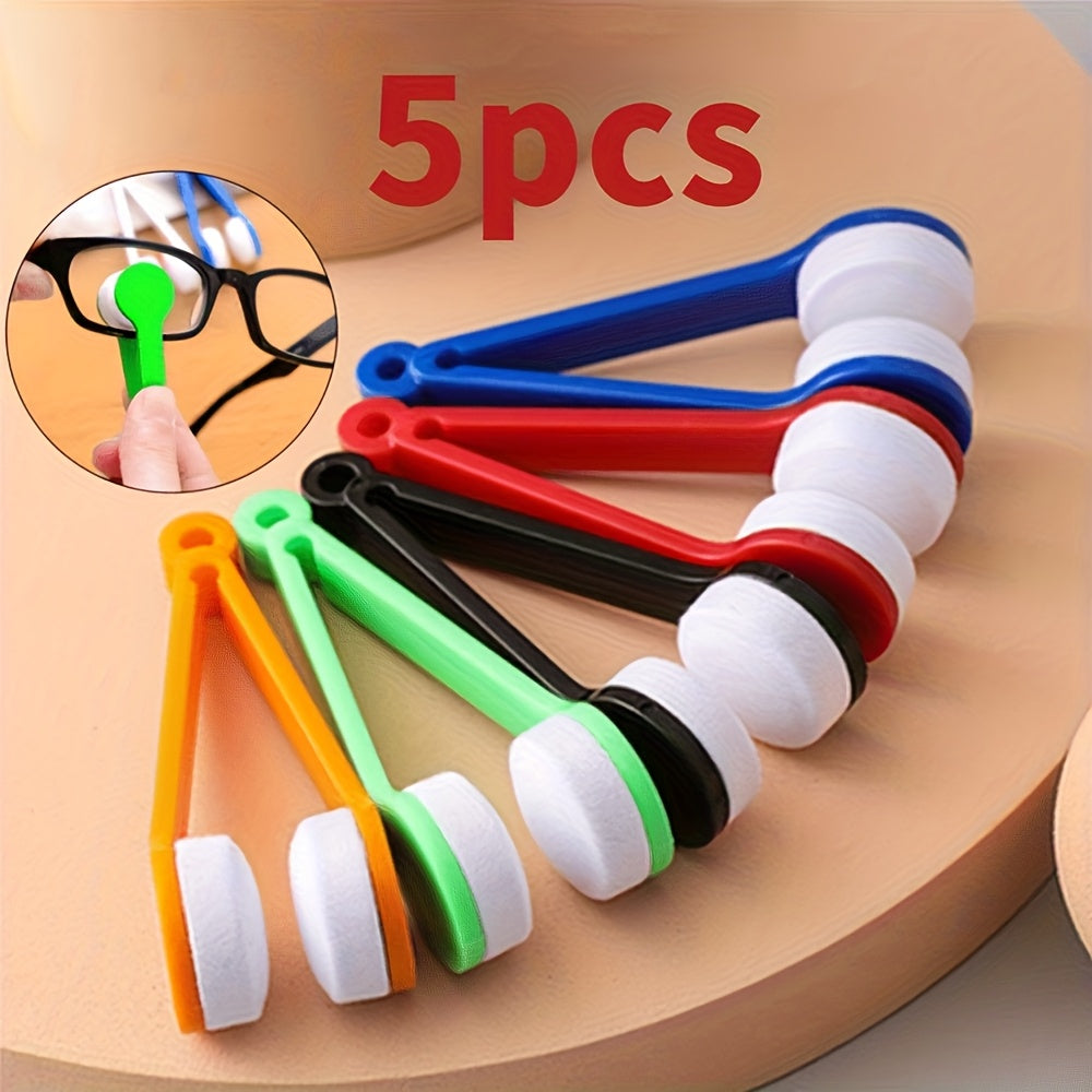 CrystalClear 5pcs Eyeglass Cleaning Kit - Portable Travel Set with Microfiber Cloths & Dual-Sided Brushes, Keep Your Glasses Spotless Anytime, Anywhere
