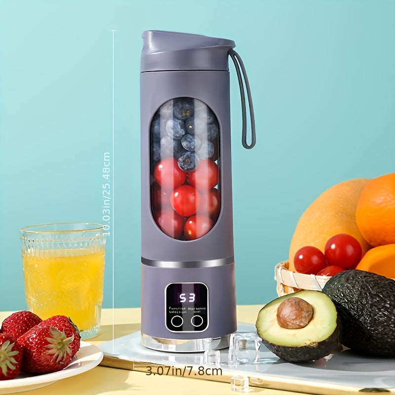 USB Charging Portable Cordless Blender and Handheld Juicer - Easy to Clean, Perfect for Smoothies & Fresh Fruit Drinks, 10.14oz. to 16.91oz Capacity with Digital Display Screen – Ideal for Home Office Travel Outdoor Mini Sh