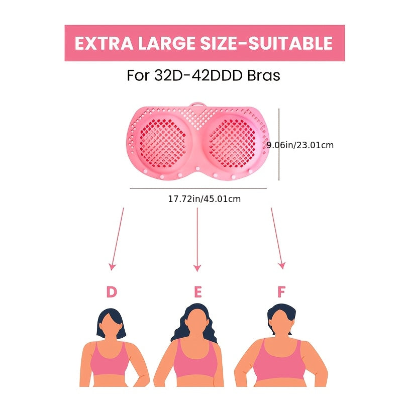 3-in-1 Luxury Bra Laundry Organizer - XXL Silicone Wash Bag with Locking Snap Closure, Prevents Stretching & Tangling, Fits 5 Bras & Swimsuits, Quick-Dry Fabric, Non-Toxic Material, Travel Essential, Multi-Purpose Use, Laundr