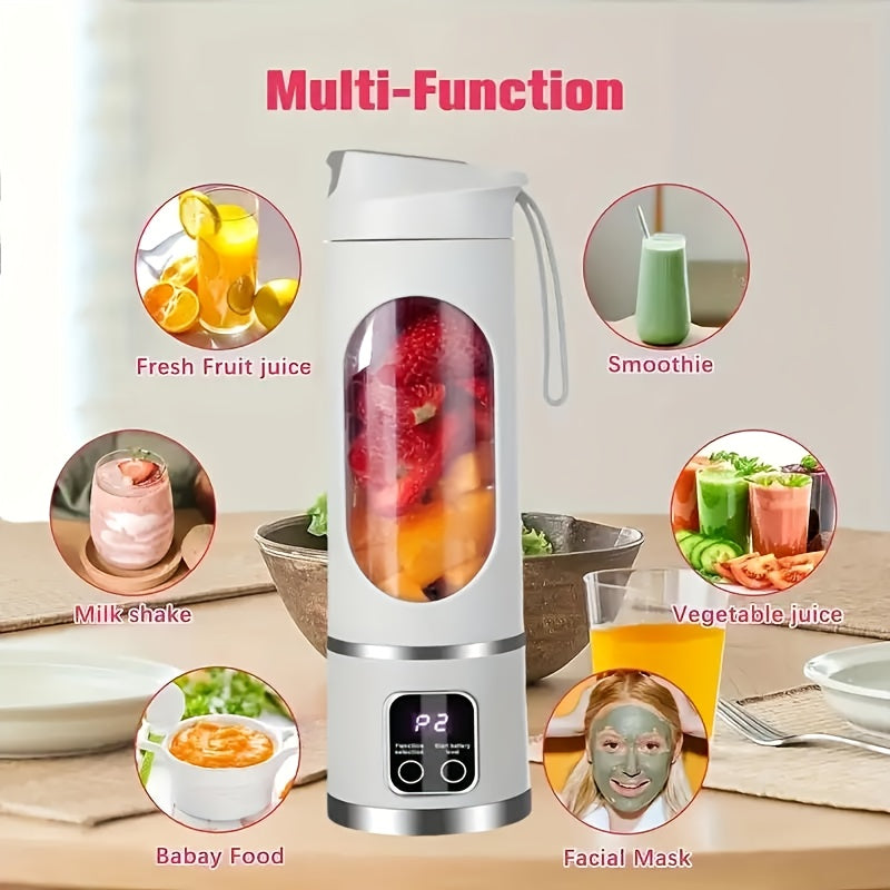 USB Charging Portable Cordless Blender and Handheld Juicer - Easy to Clean, Perfect for Smoothies & Fresh Fruit Drinks, 10.14oz. to 16.91oz Capacity with Digital Display Screen – Ideal for Home Office Travel Outdoor Mini Sh