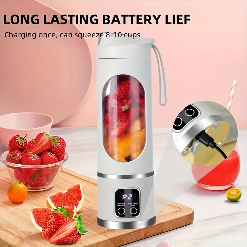 USB Charging Portable Cordless Blender and Handheld Juicer - Easy to Clean, Perfect for Smoothies & Fresh Fruit Drinks, 10.14oz. to 16.91oz Capacity with Digital Display Screen – Ideal for Home Office Travel Outdoor Mini Sh