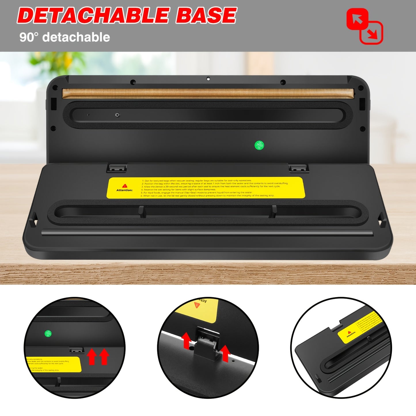 Commercial Vacuum Sealer Seals a Food Saver System for Meals with 10 Sealing Bags, 5 Modes, 65 KPA, to Keep Meat, Vegetables, Fruits, Grains Fresh, Without Battery