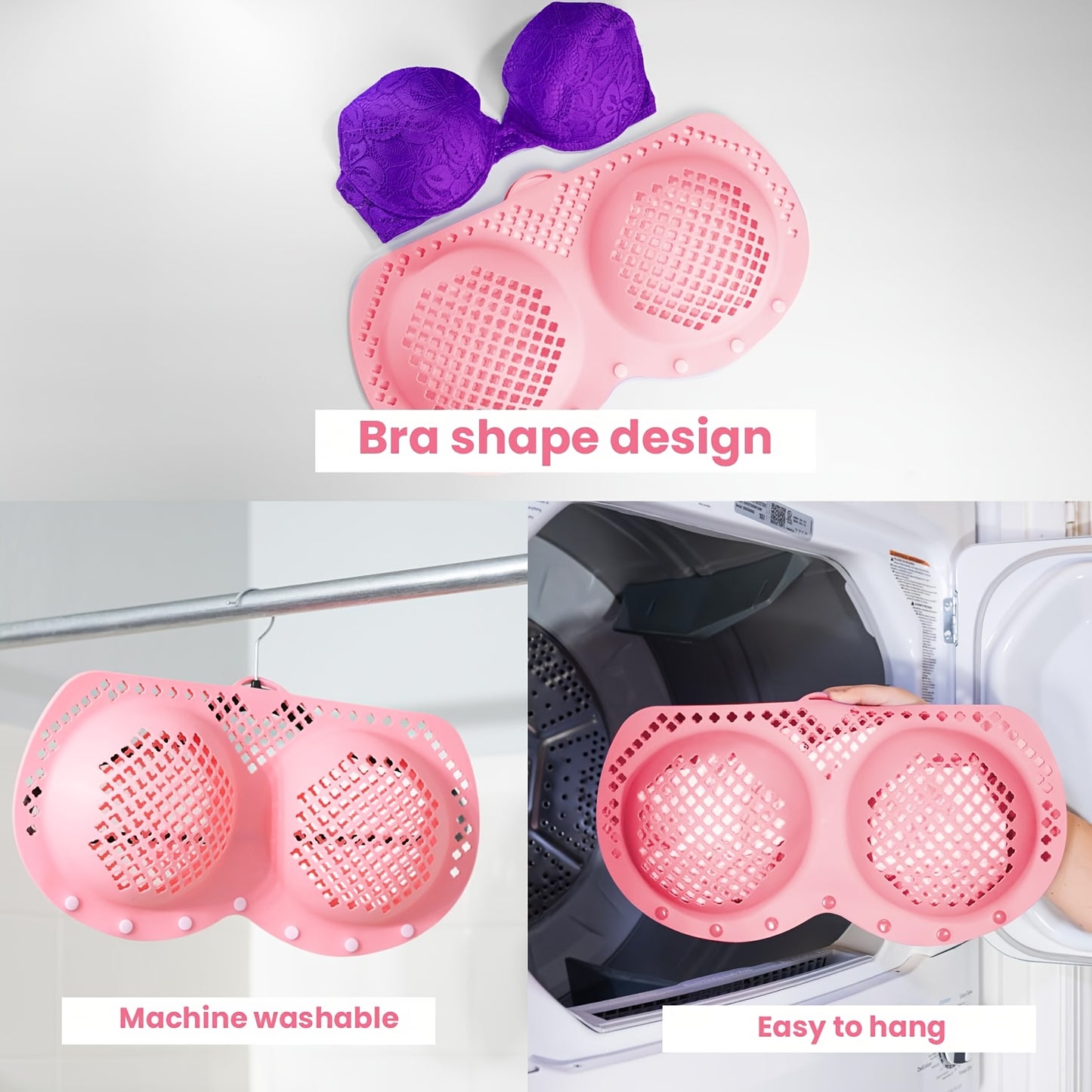 3-in-1 Luxury Bra Laundry Organizer - XXL Silicone Wash Bag with Locking Snap Closure, Prevents Stretching & Tangling, Fits 5 Bras & Swimsuits, Quick-Dry Fabric, Non-Toxic Material, Travel Essential, Multi-Purpose Use, Laundr
