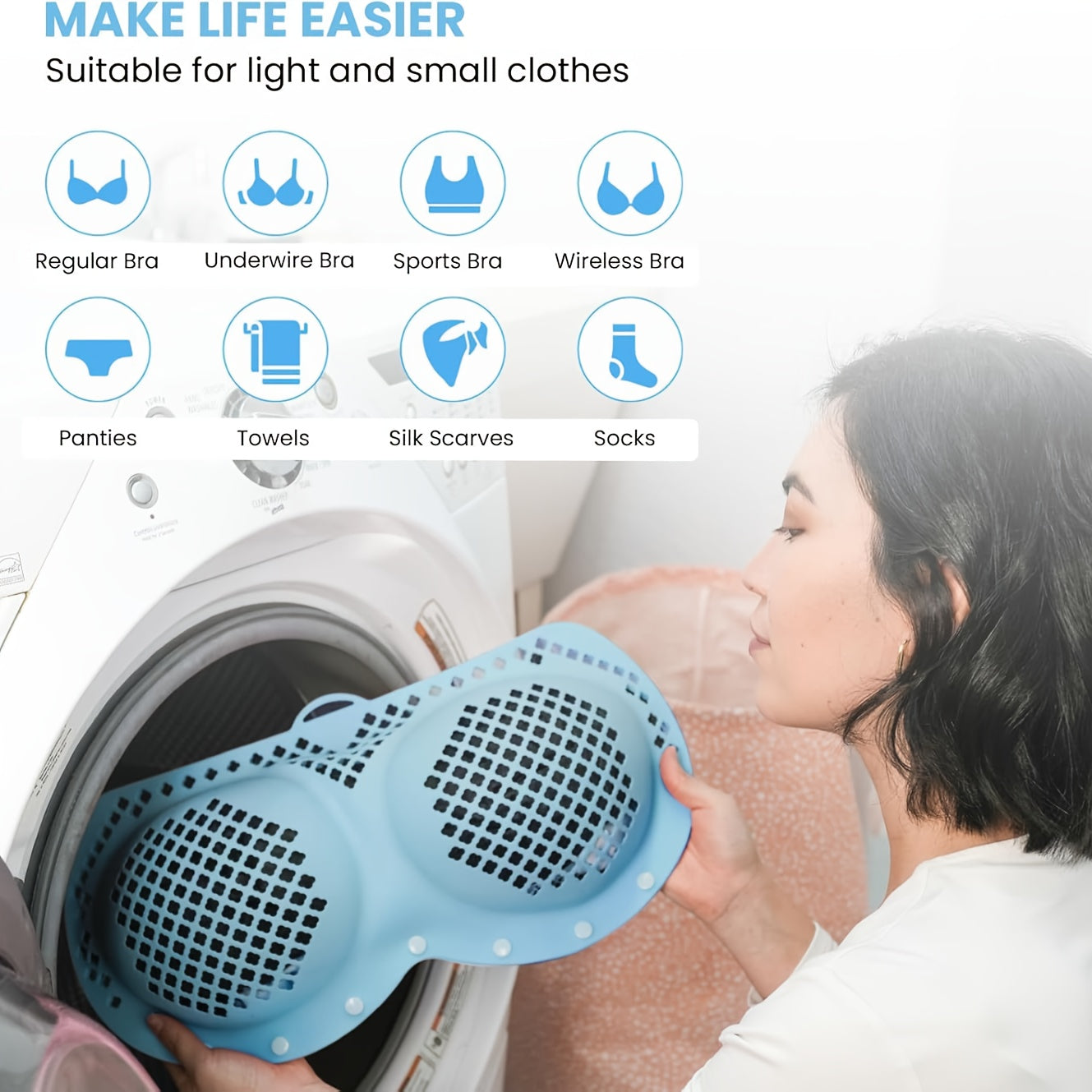 3-in-1 Luxury Bra Laundry Organizer - XXL Silicone Wash Bag with Locking Snap Closure, Prevents Stretching & Tangling, Fits 5 Bras & Swimsuits, Quick-Dry Fabric, Non-Toxic Material, Travel Essential, Multi-Purpose Use, Laundr
