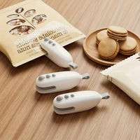 Compact USB Rechargeable Mini Bag Sealer & Cutter - Portable, Handheld Magnetic Heat Sealer for Food Preservation, Ideal for Office Use, 400-1.0mAh Lithium Battery, White, Snack Bag Sealing|Ergonomic Handheld Device|Glossy Wh