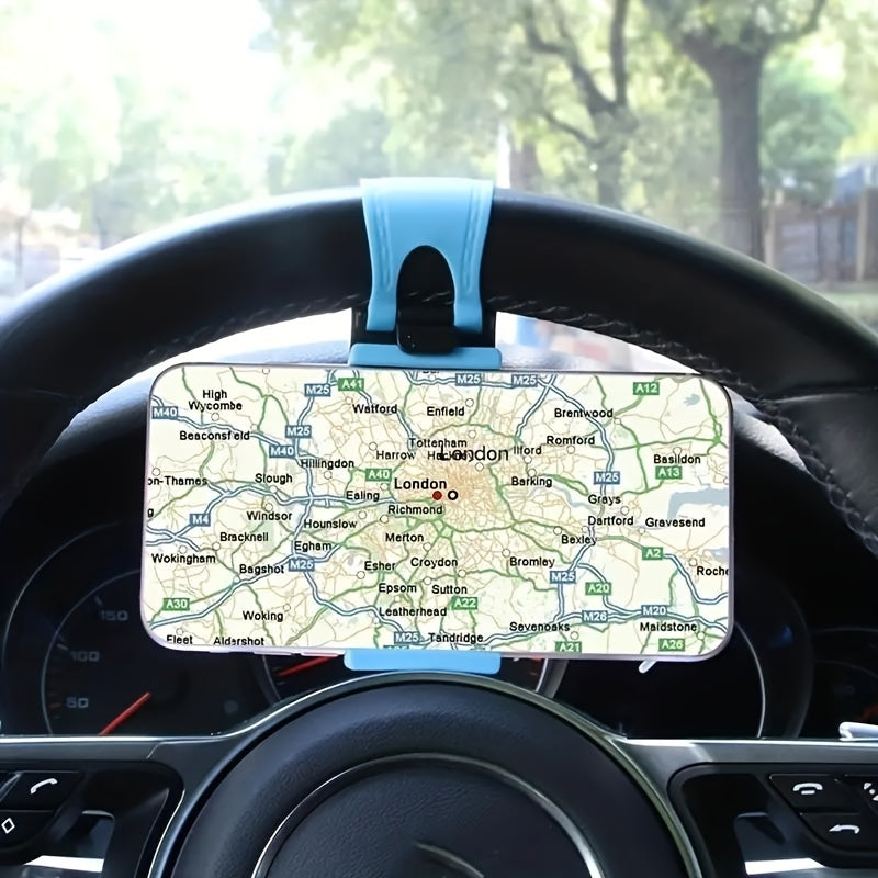 Universal Car Phone Holder, Plastic Steering Wheel Mount, Mobile-Phone Stand Support, Bike Clip Mount, Durable and Easy to Use