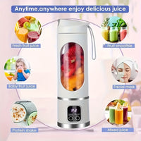 USB Charging Portable Cordless Blender and Handheld Juicer - Easy to Clean, Perfect for Smoothies & Fresh Fruit Drinks, 10.14oz. to 16.91oz Capacity with Digital Display Screen – Ideal for Home Office Travel Outdoor Mini Sh