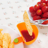 4pcs Colorful Plastic Dip Clip Bowl Plate Holders - Vibrant Green, Pink, Orange & Yellow - Durable PP Material, Dishwasher Safe, Perfect for Chips, Sauces, Veggies & Outdoor Gatherings