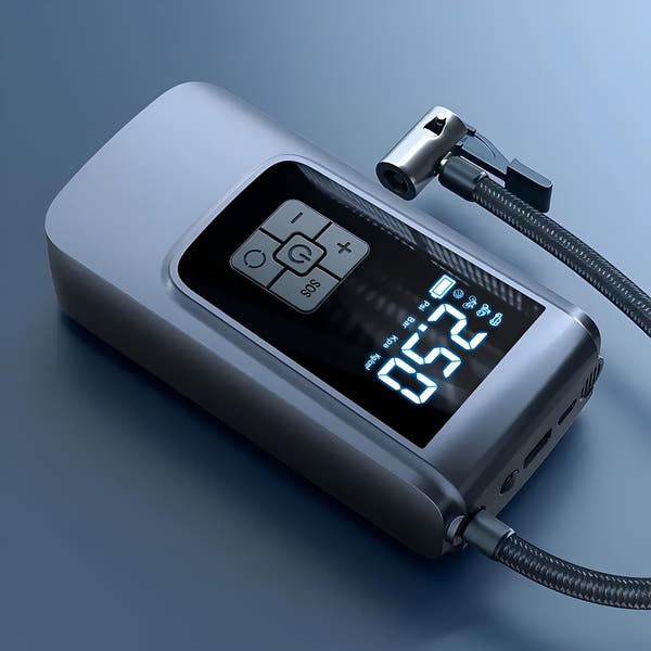 Portable Tire Inflator Air Compressor with Pressure Gauge - 150PSI Electric Pump with LED Flash Screen, 2000mAh Rechargeable Lithium Battery, USB Charging, for Cars, Motorcycles, Bicycles, Balls