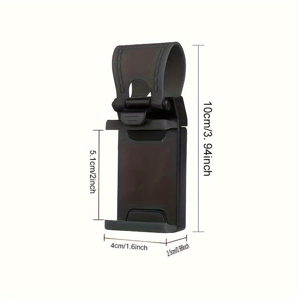Universal Car Phone Holder, Plastic Steering Wheel Mount, Mobile-Phone Stand Support, Bike Clip Mount, Durable and Easy to Use