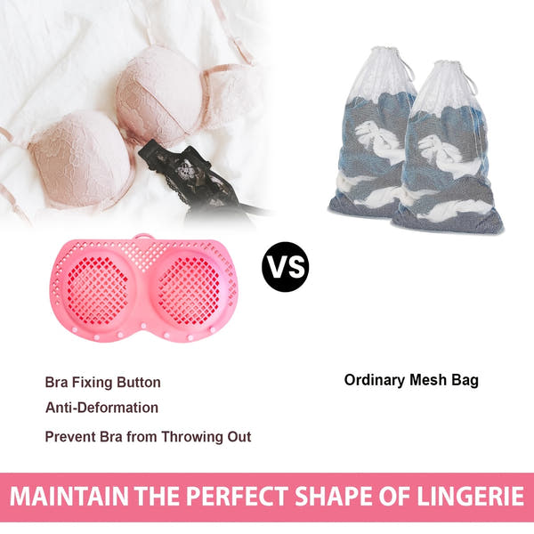 3-in-1 Luxury Bra Laundry Organizer - XXL Silicone Wash Bag with Locking Snap Closure, Prevents Stretching & Tangling, Fits 5 Bras & Swimsuits, Quick-Dry Fabric, Non-Toxic Material, Travel Essential, Multi-Purpose Use, Laundr