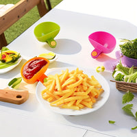 4pcs Colorful Plastic Dip Clip Bowl Plate Holders - Vibrant Green, Pink, Orange & Yellow - Durable PP Material, Dishwasher Safe, Perfect for Chips, Sauces, Veggies & Outdoor Gatherings