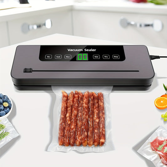 Commercial Vacuum Sealer Seals a Food Saver System for Meals with 10 Sealing Bags, 5 Modes, 65 KPA, to Keep Meat, Vegetables, Fruits, Grains Fresh, Without Battery