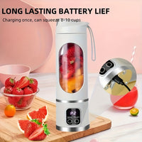 USB Charging Portable Cordless Blender and Handheld Juicer - Easy to Clean, Perfect for Smoothies & Fresh Fruit Drinks, 10.14oz. to 16.91oz Capacity with Digital Display Screen – Ideal for Home Office Travel Outdoor Mini Sh