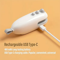 Compact USB Rechargeable Mini Bag Sealer & Cutter - Portable, Handheld Magnetic Heat Sealer for Food Preservation, Ideal for Office Use, 400-1.0mAh Lithium Battery, White, Snack Bag Sealing|Ergonomic Handheld Device|Glossy Wh
