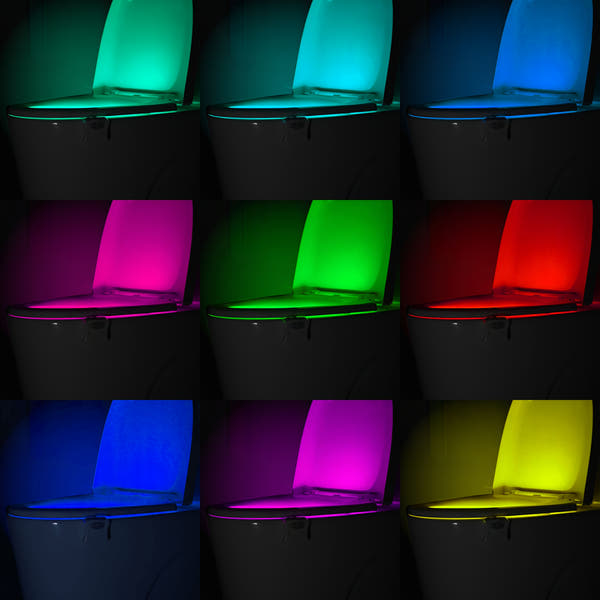 Toiletten Licht, WC-Licht, Bewegungssensor, 16 verschiedene Farben, WC Nachtlicht