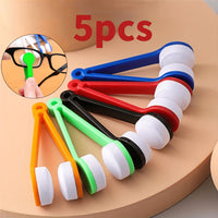 CrystalClear 5pcs Eyeglass Cleaning Kit - Portable Travel Set with Microfiber Cloths & Dual-Sided Brushes, Keep Your Glasses Spotless Anytime, Anywhere