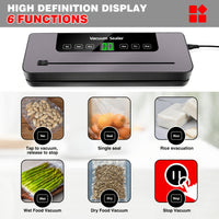 Commercial Vacuum Sealer Seals a Food Saver System for Meals with 10 Sealing Bags, 5 Modes, 65 KPA, to Keep Meat, Vegetables, Fruits, Grains Fresh, Without Battery