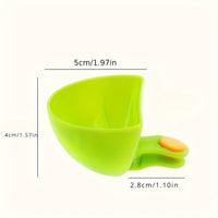 4pcs Colorful Plastic Dip Clip Bowl Plate Holders - Vibrant Green, Pink, Orange & Yellow - Durable PP Material, Dishwasher Safe, Perfect for Chips, Sauces, Veggies & Outdoor Gatherings