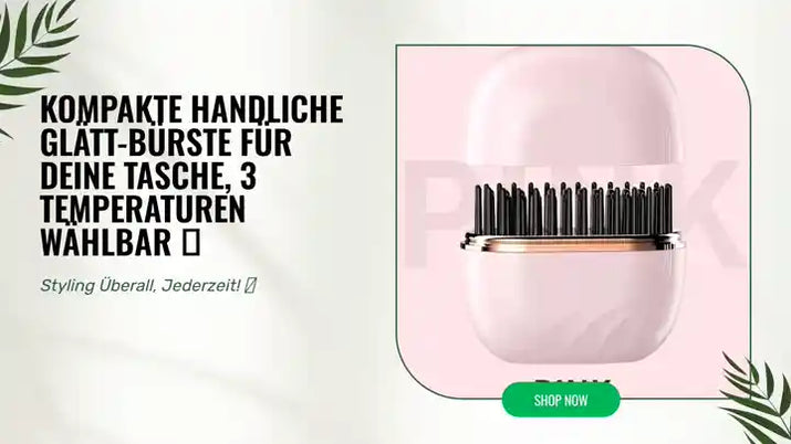 Kompakte handliche Gl&auml;tt-B&uuml;rste f&uuml;r deine Tasche, 3 Temperaturen w&auml;hlbar 🌸 by@Outfy