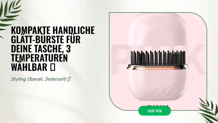 Kompakte handliche Gl&auml;tt-B&uuml;rste f&uuml;r deine Tasche, 3 Temperaturen w&auml;hlbar 🌸 by@Outfy