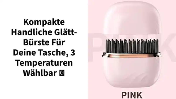 Kompakte handliche Glätt-Bürste für deine Tasche, 3 Temperaturen wählbar 🌸 by@Outfy